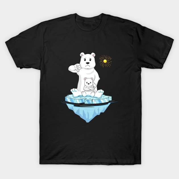 Polar Bear Shirt climate change global warming Baby Bear T-Shirt by ELFEINHALB